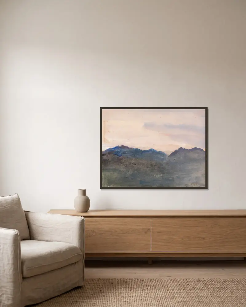 Abendlandschaft von Hercules Brabazon Brabazon gerahmt an einer Wand