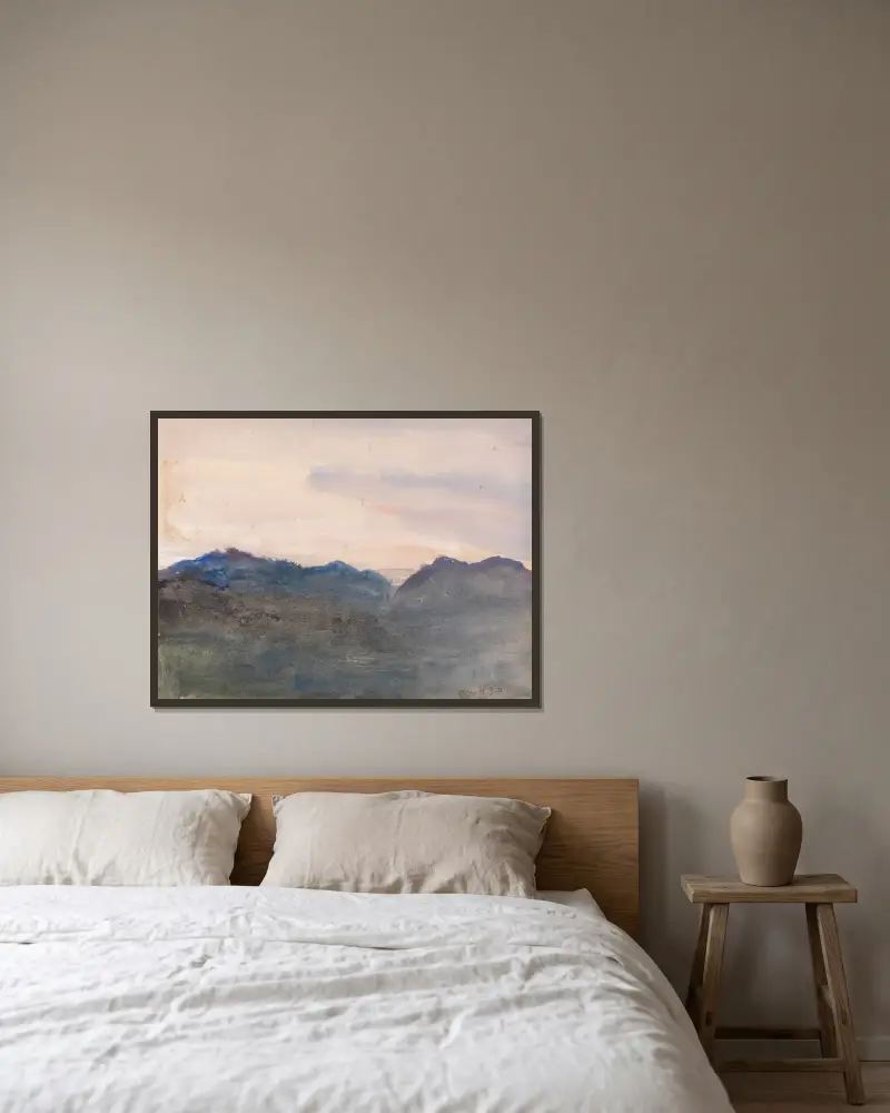 Abendlandschaft von Hercules Brabazon Brabazon gerahmt an einer Wand