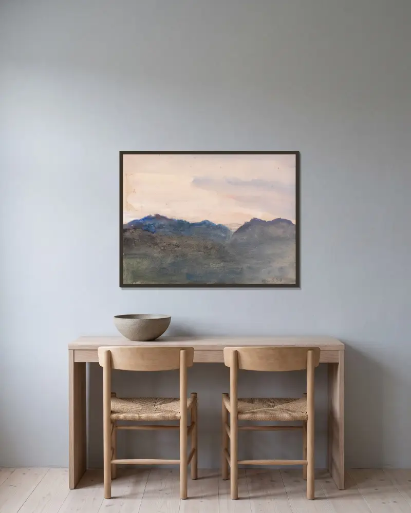 Abendlandschaft von Hercules Brabazon Brabazon gerahmt an einer Wand