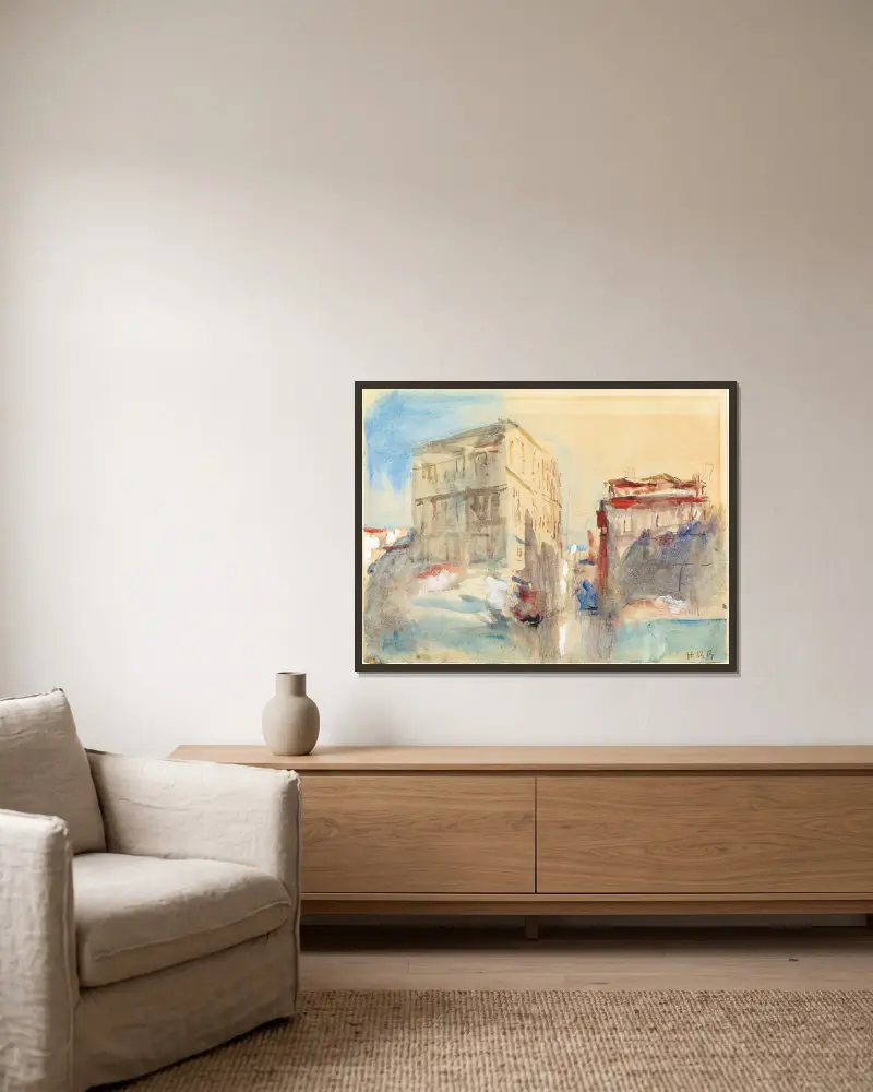 Paläste am Canal Grande in Venedig von Hercules Brabazon Brabazon gerahmt an einer Wand
