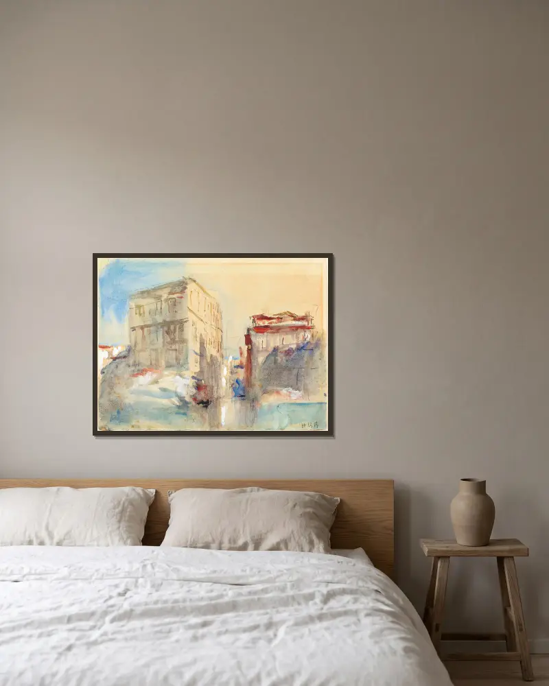 Paläste am Canal Grande in Venedig von Hercules Brabazon Brabazon gerahmt an einer Wand