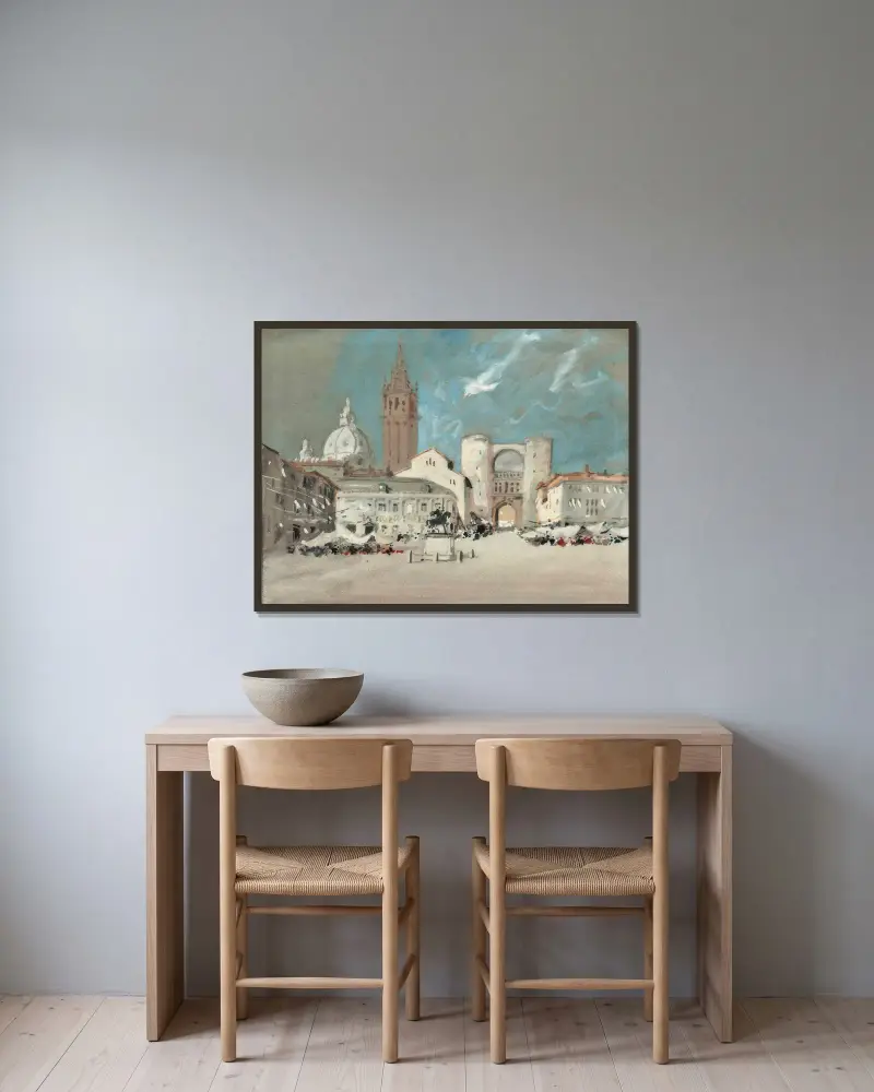 Piazza Dei Signori, Padua av Hercules Brabazon Brabazon inramad på en vägg
