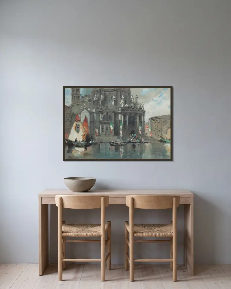 Santa Maria Della Salute, Venice – nr 1 av Hercules Brabazon Brabazon inramad på en vägg