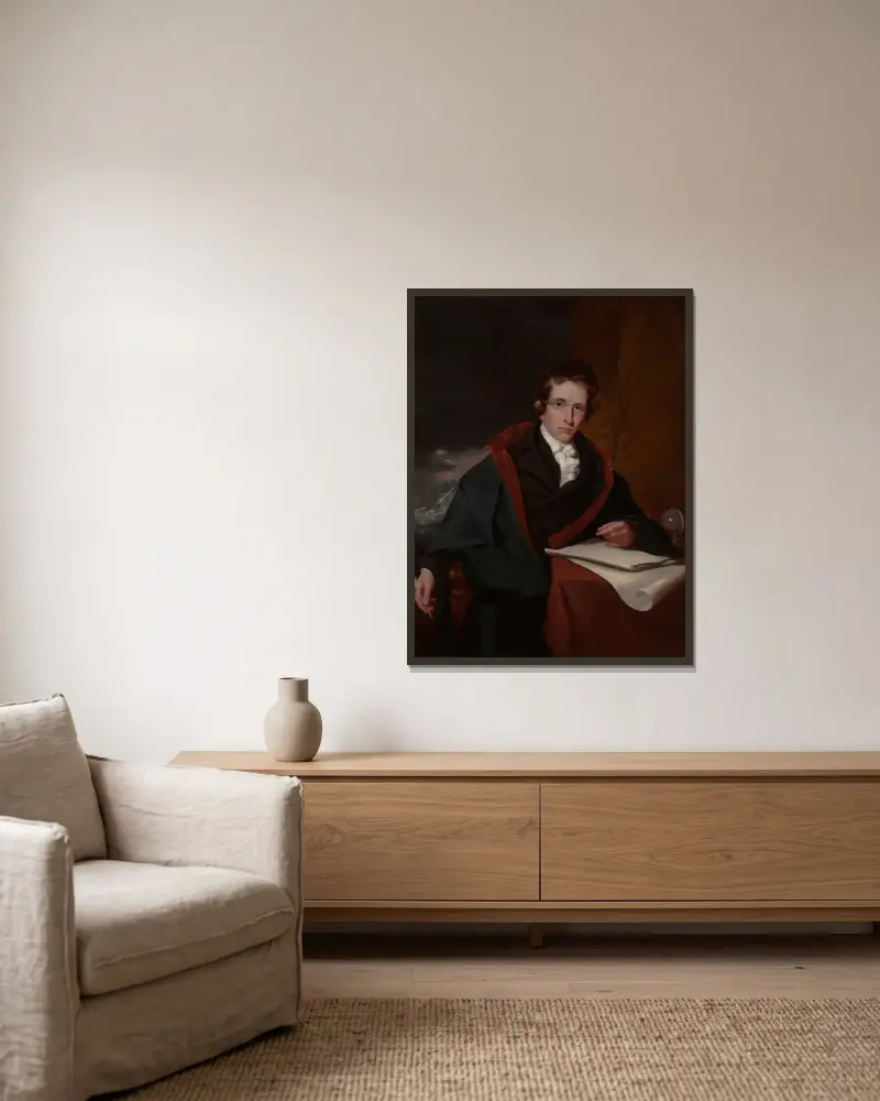 Alexander Metcalf Fisher av Samuel Finley Breese Morse inramad på en vägg