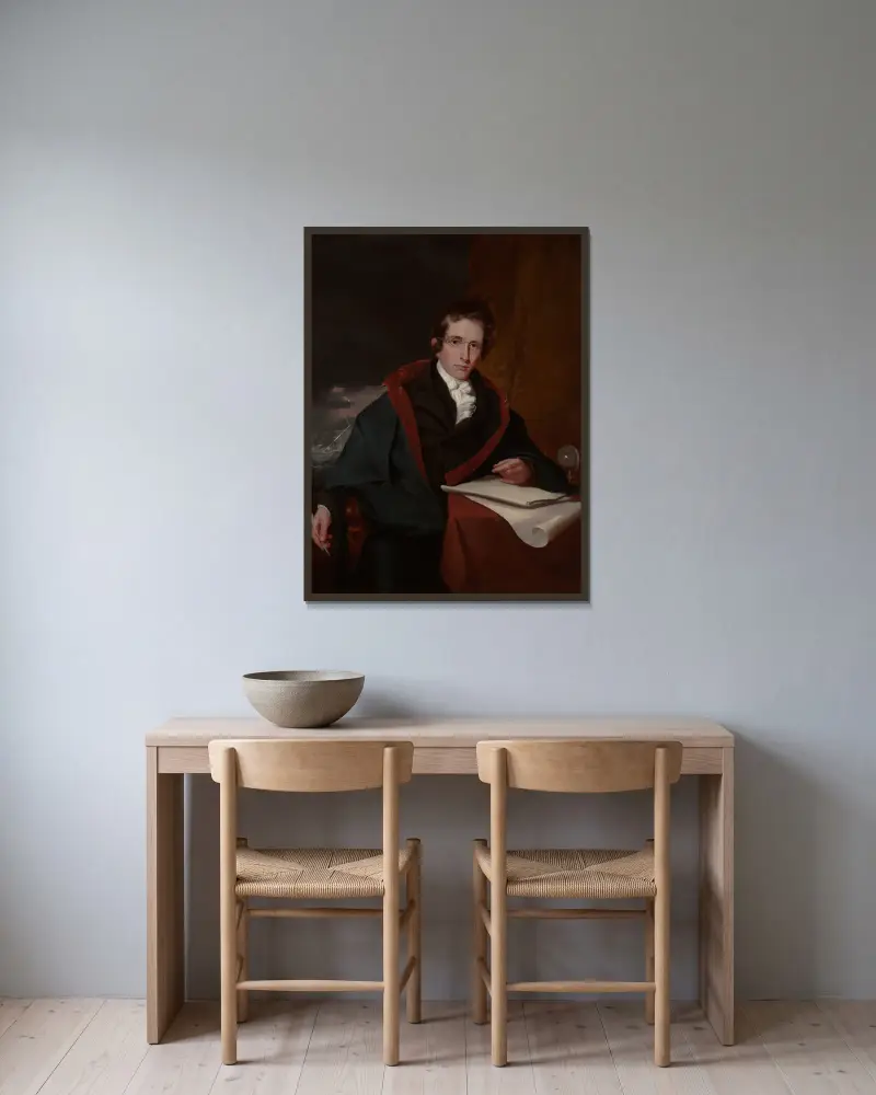 Alexander Metcalf Fisher av Samuel Finley Breese Morse inramad på en vägg