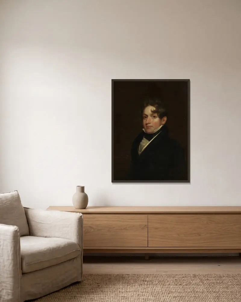 Kapten Demaresque från Gloucester, Massachusetts av Samuel Finley Breese Morse inramad på en vägg