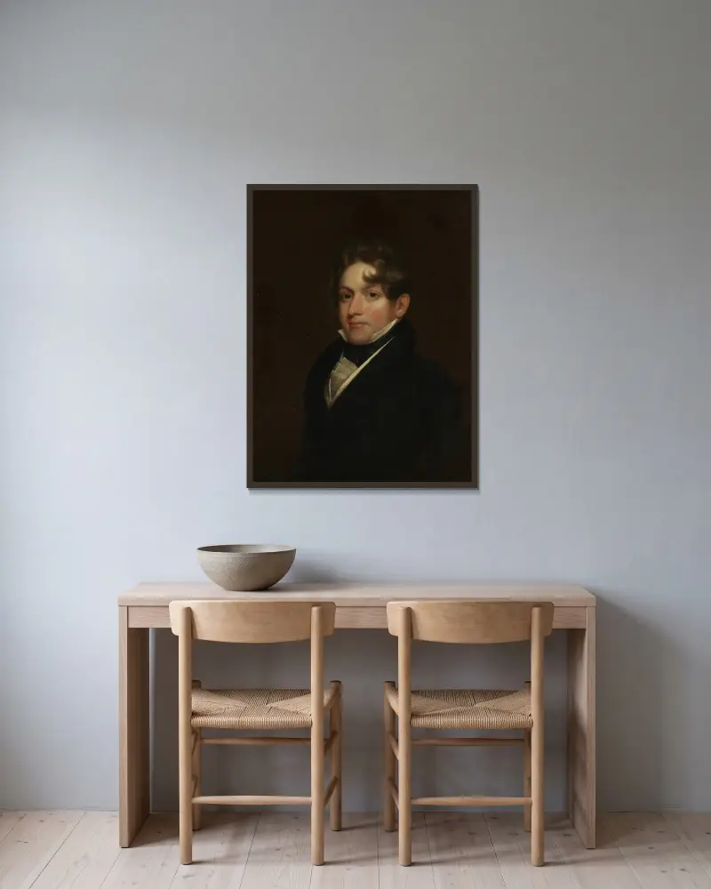 Kapten Demaresque från Gloucester, Massachusetts av Samuel Finley Breese Morse inramad på en vägg