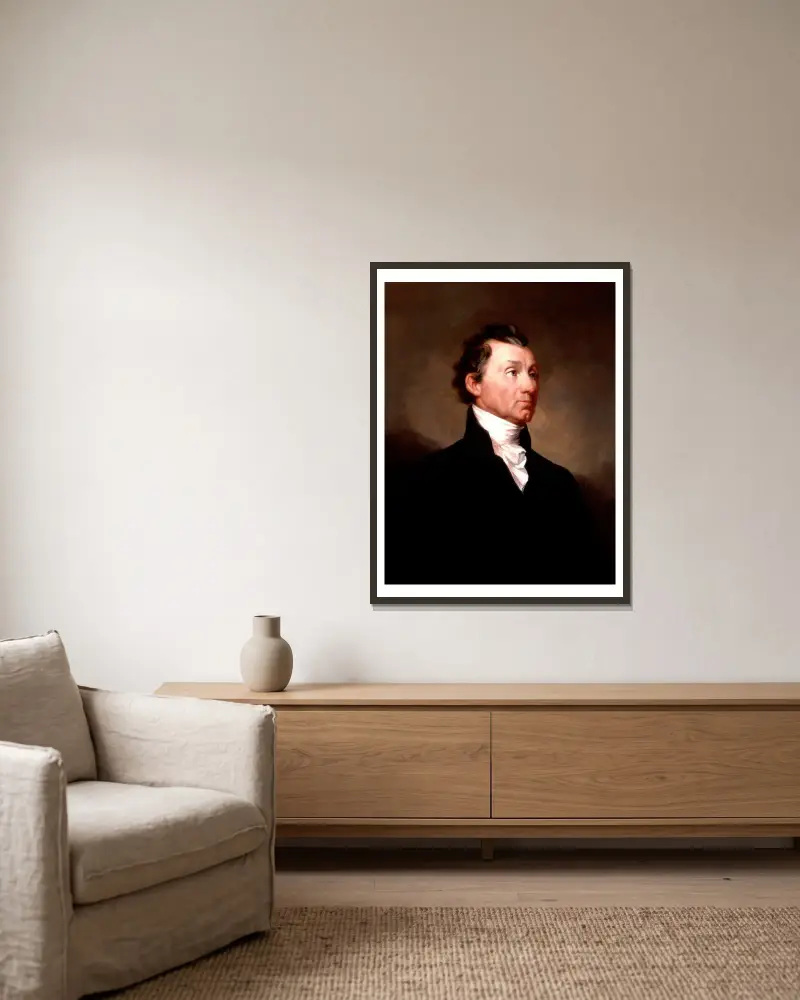 James Monroe av Samuel Finley Breese Morse inramad på en vägg