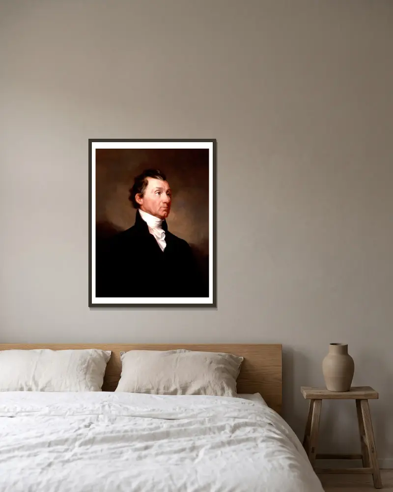 James Monroe av Samuel Finley Breese Morse inramad på en vägg