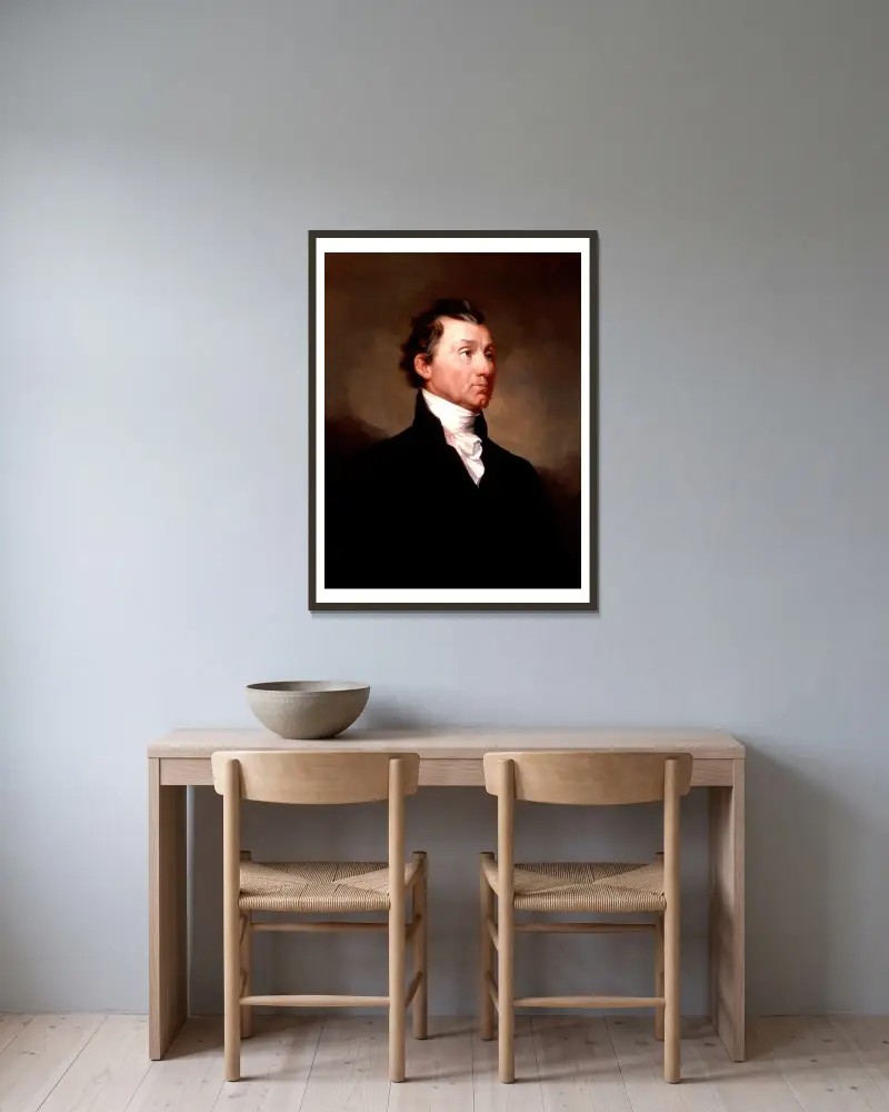 James Monroe av Samuel Finley Breese Morse inramad på en vägg