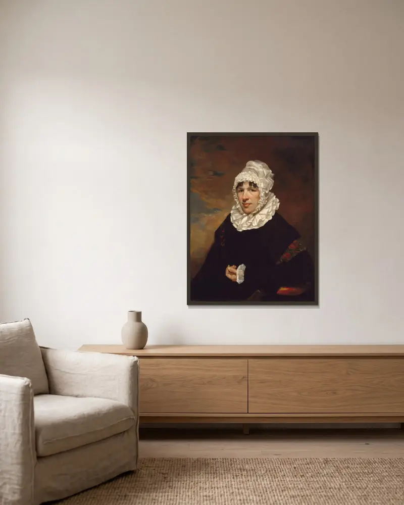 Porträtt av Mrs. John Earnest Poyas av Samuel Finley Breese Morse inramad på en vägg