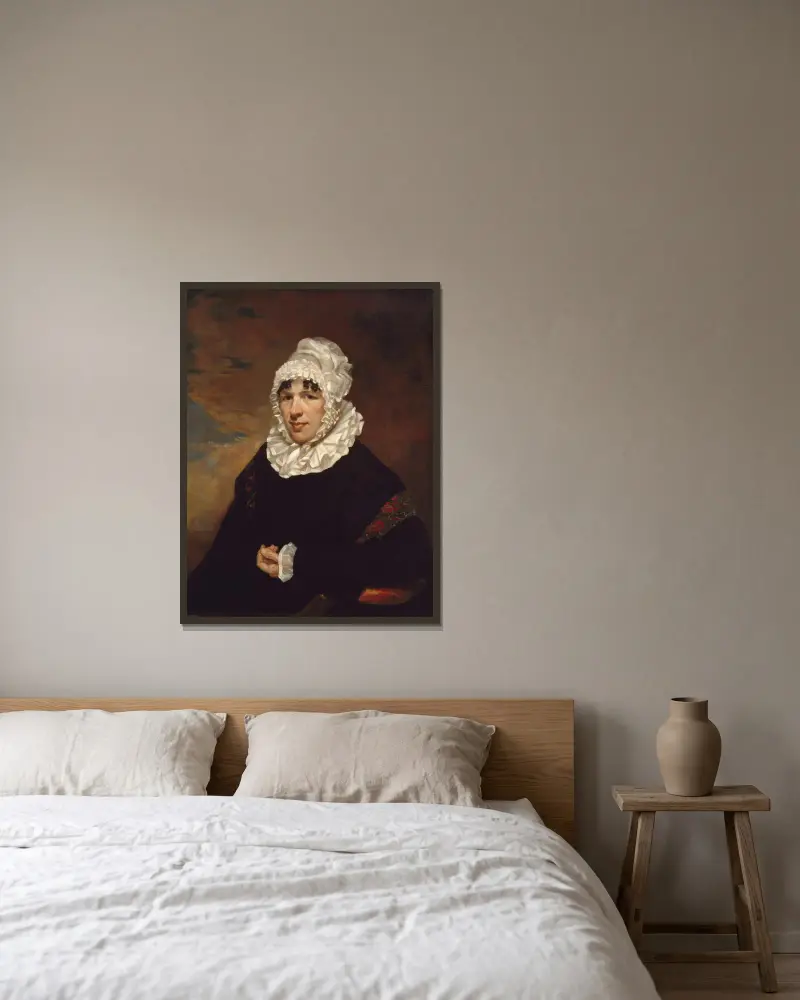 Porträtt av Mrs. John Earnest Poyas av Samuel Finley Breese Morse inramad på en vägg