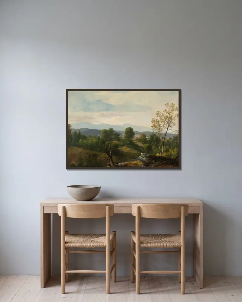 Utsikt över dalen av Asher Brown Durand inramad på en vägg