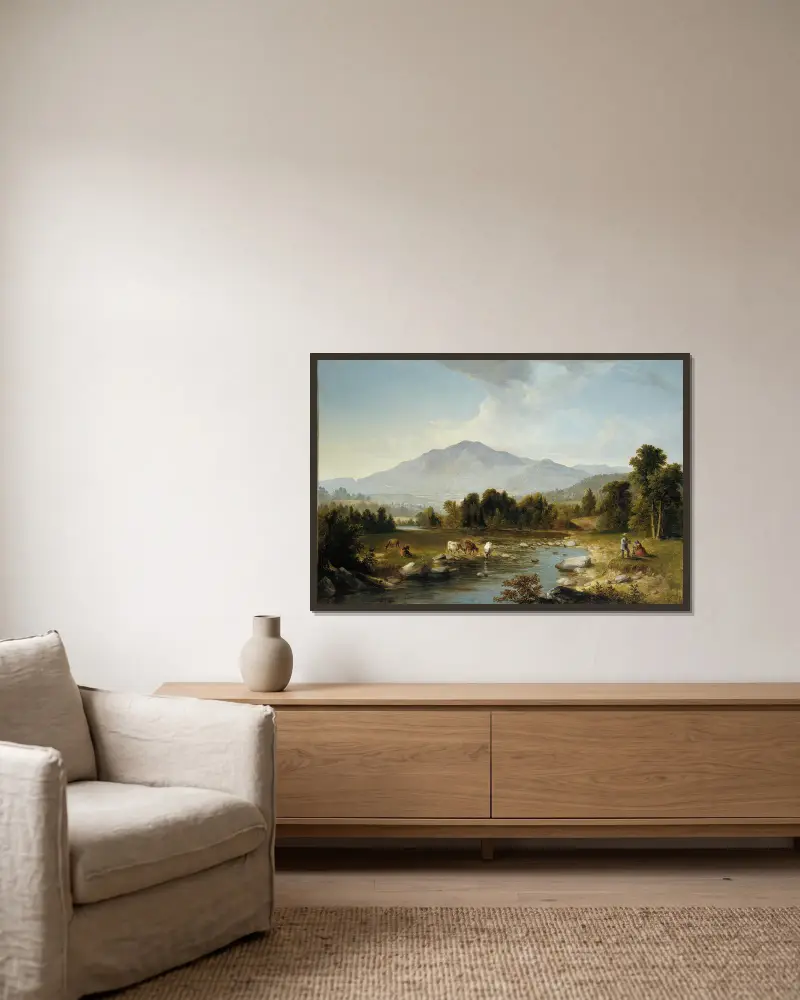 High Point; Shandaken Mountains av Asher Brown Durand inramad på en vägg