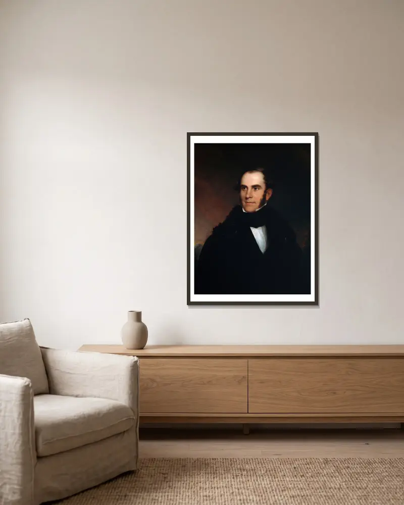 Porträtt av Thomas Cole av Asher Brown Durand inramad på en vägg