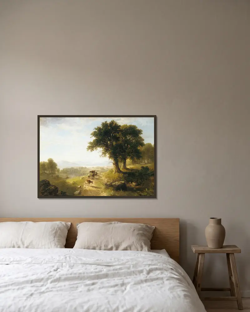 Scena nad rzeką, Asher Brown Durand w ramie na ścianie