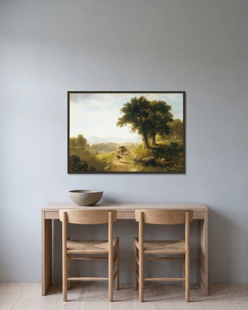Scena nad rzeką, Asher Brown Durand w ramie na ścianie