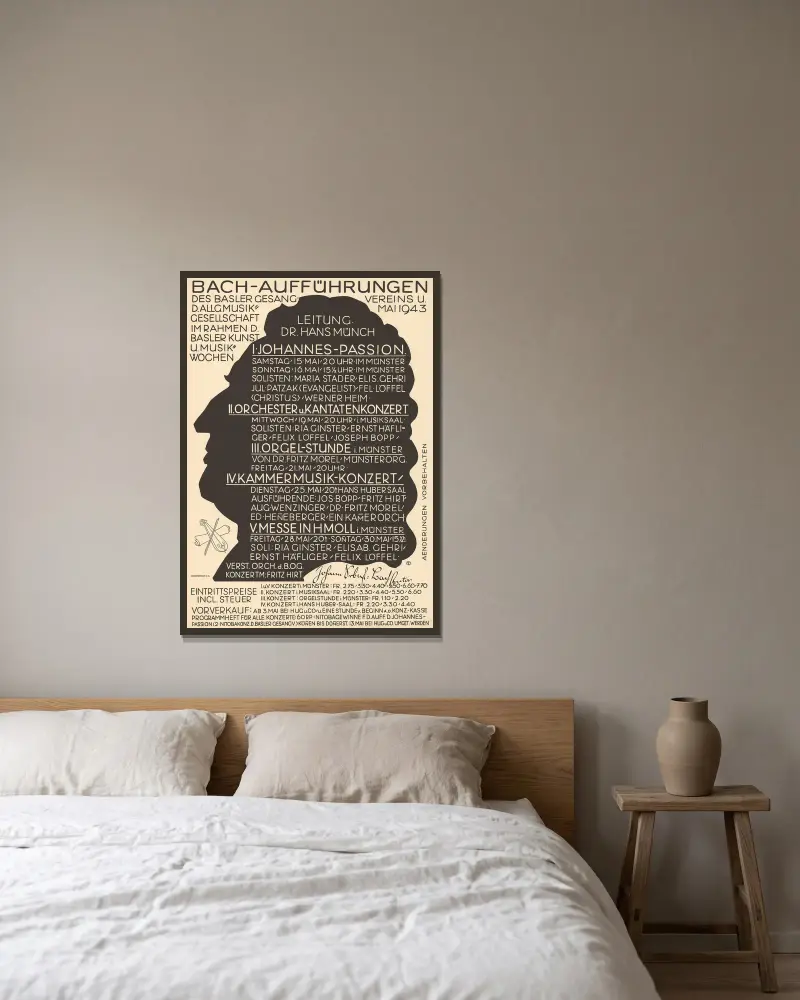 Bach-Aufführungen von Burkhard Mangold gerahmt an einer Wand