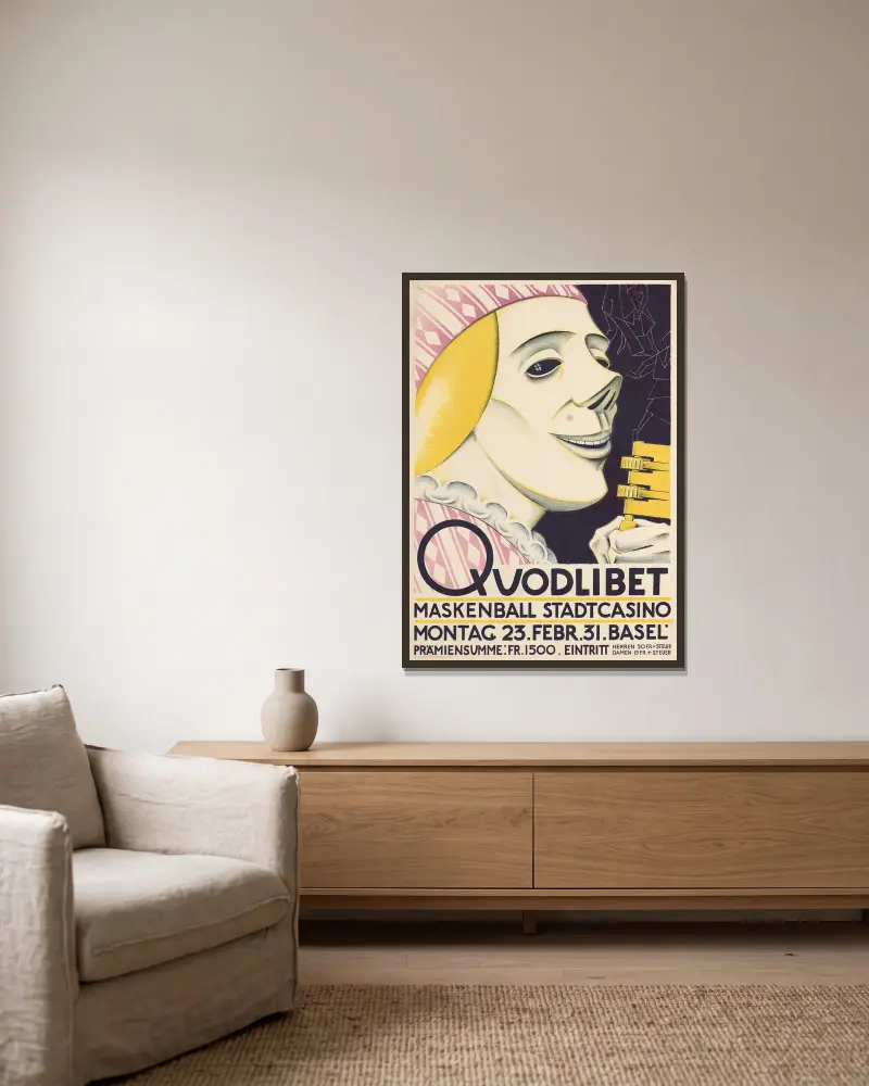 Quodlibet – Maskeradbal Stadtcasino av Burkhard Mangold inramad på en vägg