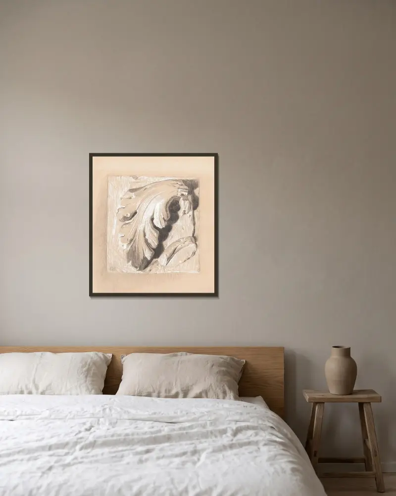 Fragment eines antiken Frieses von Sir Edward Coley Burne-Jones gerahmt an einer Wand