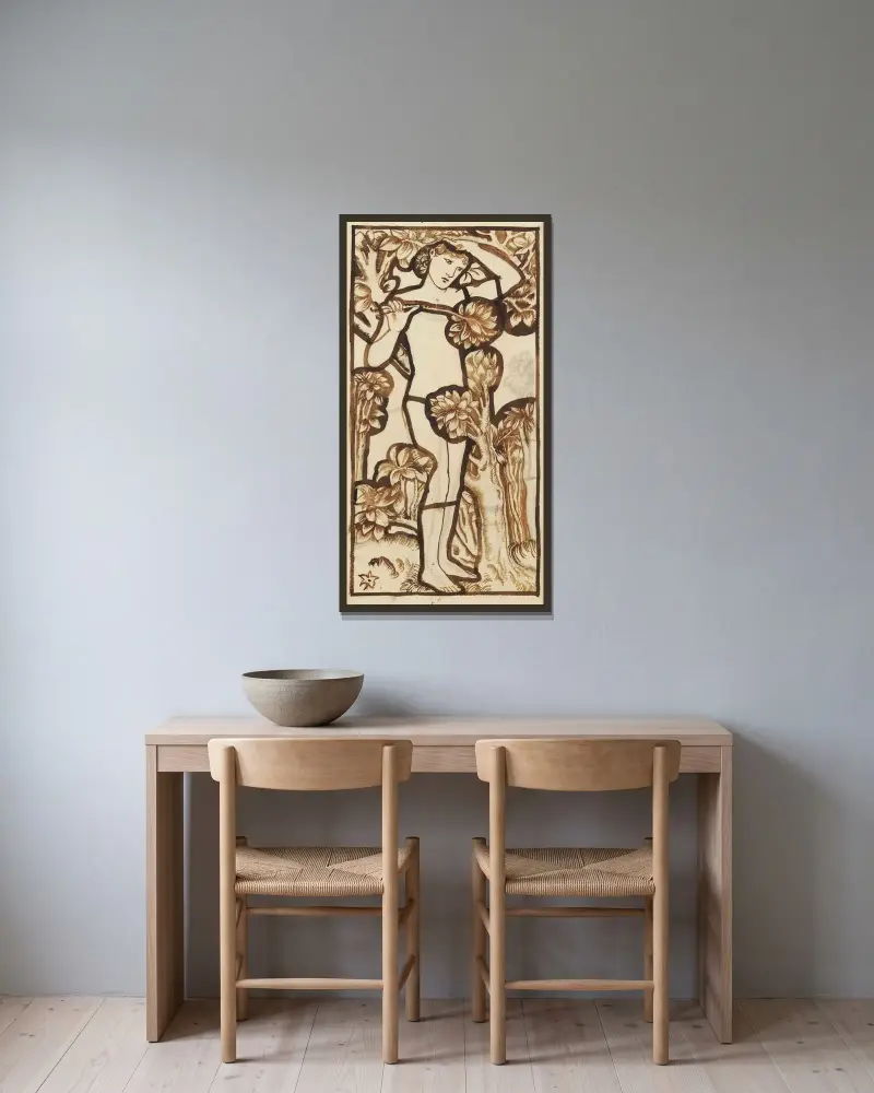 Adam av Sir Edward Coley Burne-Jones inramad på en vägg