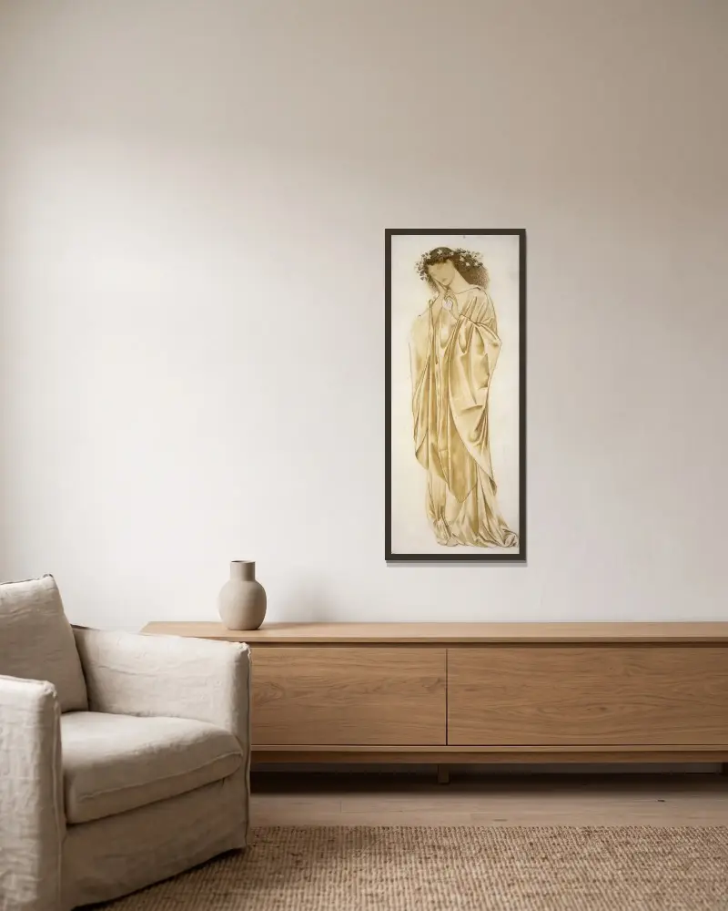 Ariadne av Sir Edward Coley Burne-Jones inramad på en vägg