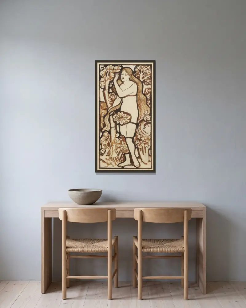 Eve av Sir Edward Coley Burne-Jones inramad på en vägg