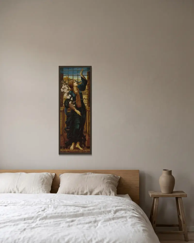 Hope av Sir Edward Coley Burne-Jones inramad på en vägg