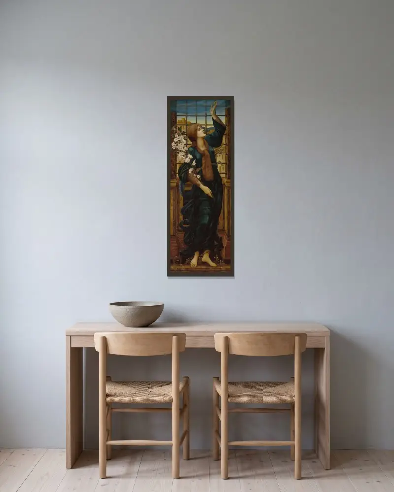 Hope av Sir Edward Coley Burne-Jones inramad på en vägg