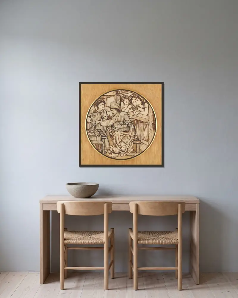 Arken byggs av Sir Edward Coley Burne-Jones inramad på en vägg