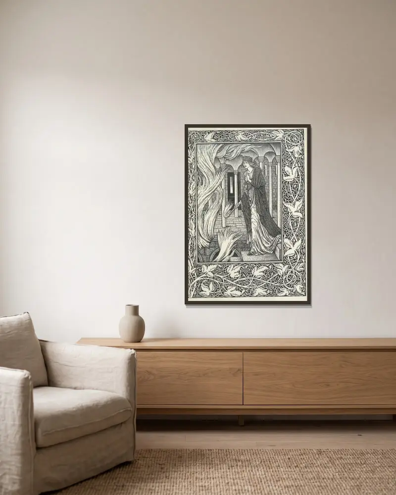 Die Geschichte von Sigurd dem Volsung und der Fall der Nibelungen, 1898 – Nr. 1 von Sir Edward Coley Burne-Jones gerahmt an einer Wand