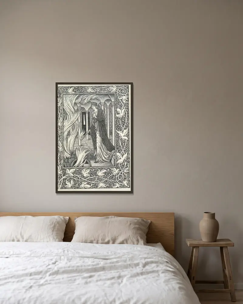 Die Geschichte von Sigurd dem Volsung und der Fall der Nibelungen, 1898 – Nr. 1 von Sir Edward Coley Burne-Jones gerahmt an einer Wand