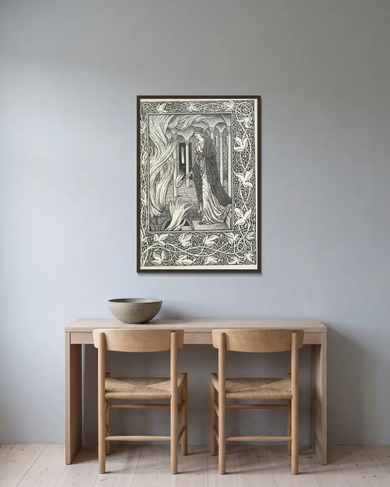 Die Geschichte von Sigurd dem Volsung und der Fall der Nibelungen, 1898 – Nr. 1 von Sir Edward Coley Burne-Jones gerahmt an einer Wand