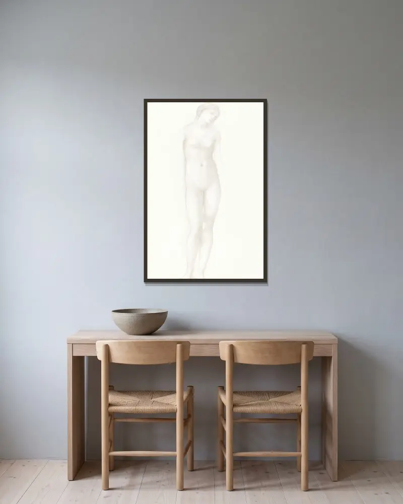 Venus av Sir Edward Coley Burne-Jones inramad på en vägg