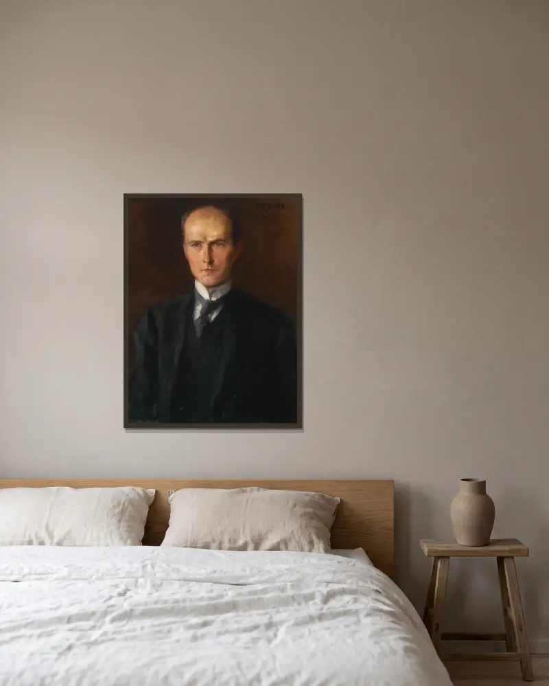 John Quinn av John Butler Yeats inramad på en vägg