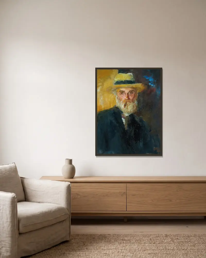 Self Portrait – nr 1 av John Butler Yeats inramad på en vägg