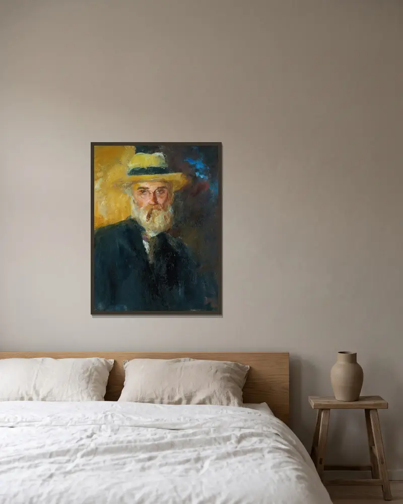 Self Portrait – nr 1 av John Butler Yeats inramad på en vägg