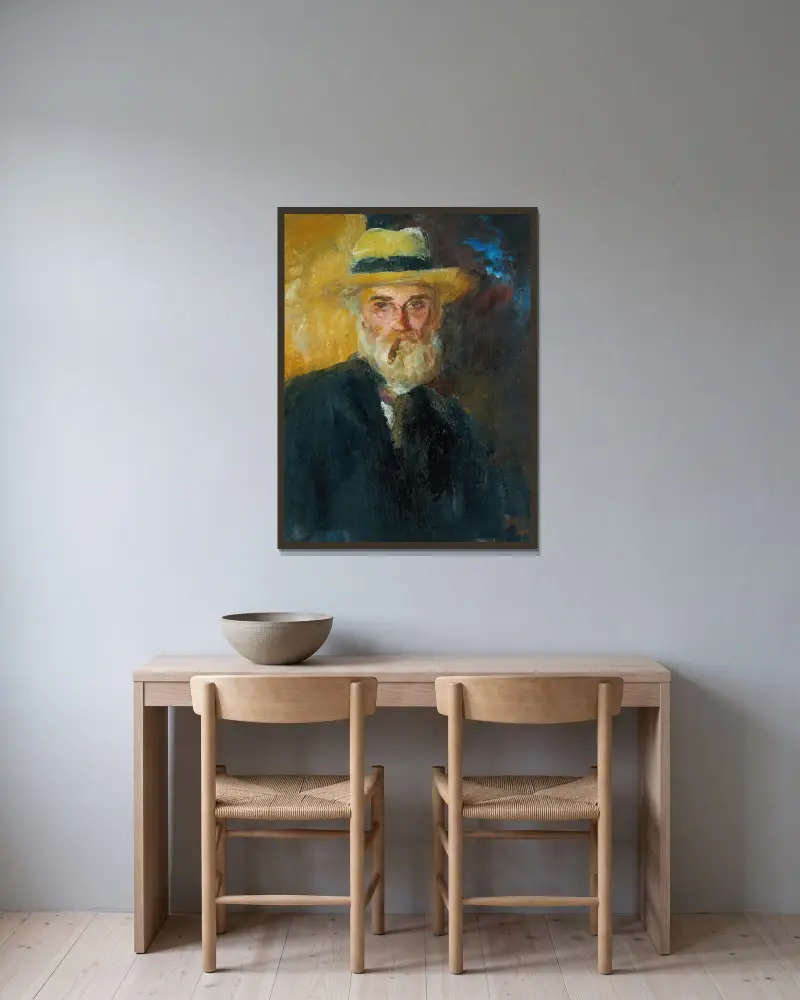 Self Portrait – nr 1 av John Butler Yeats inramad på en vägg