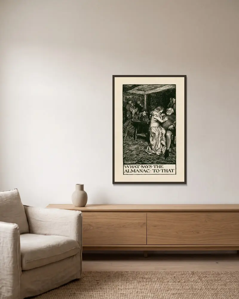 Heinrich IV., Teil 2; Was sagt der Almanach dazu, Akt II, Szene IV von Byam Shaw gerahmt an einer Wand