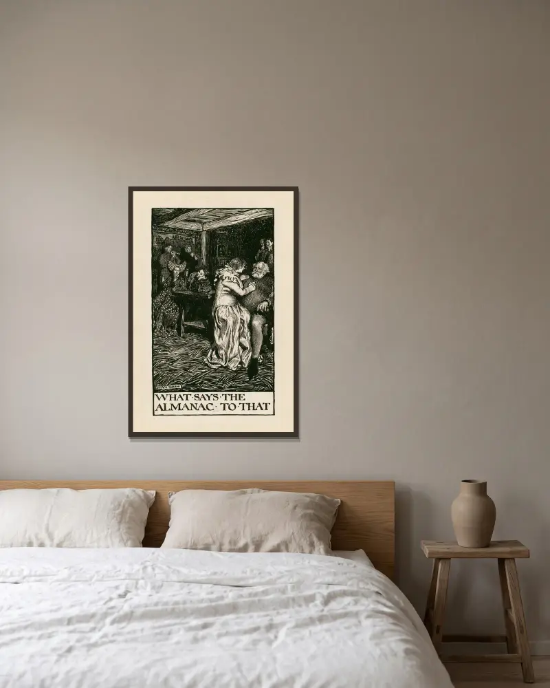 Heinrich IV., Teil 2; Was sagt der Almanach dazu, Akt II, Szene IV von Byam Shaw gerahmt an einer Wand