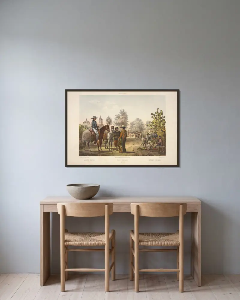 Mexikanische Kleider, 1869 – Nr. 2 von C. Castro gerahmt an einer Wand