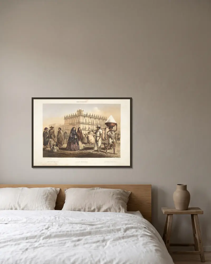 Mexikanische Trachten, 1869 – Nr. 5 von C. Castro gerahmt an einer Wand