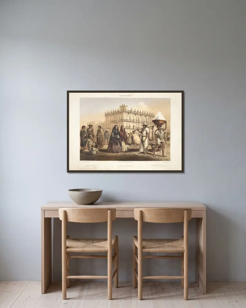 Mexikanische Trachten, 1869 – Nr. 5 von C. Castro gerahmt an einer Wand