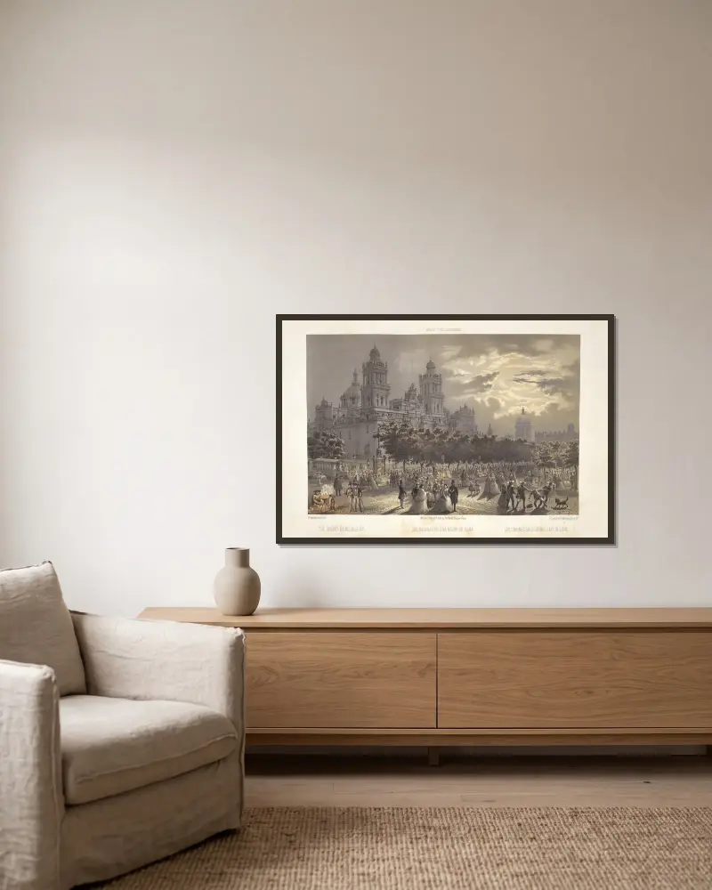 Die Ketten im Mondlicht von C. Castro gerahmt an einer Wand