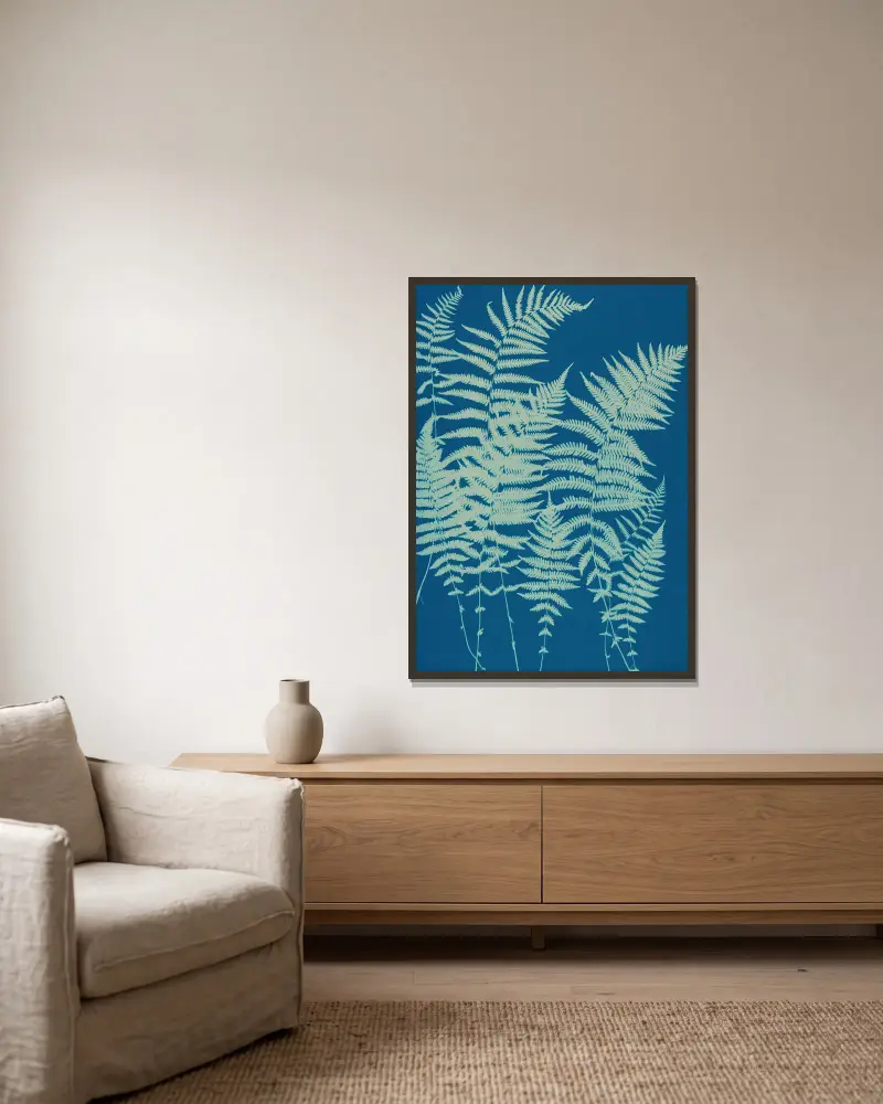Ferns of Huntington, Long Island Pl.03 von Ella J. C. Hurd gerahmt an einer Wand