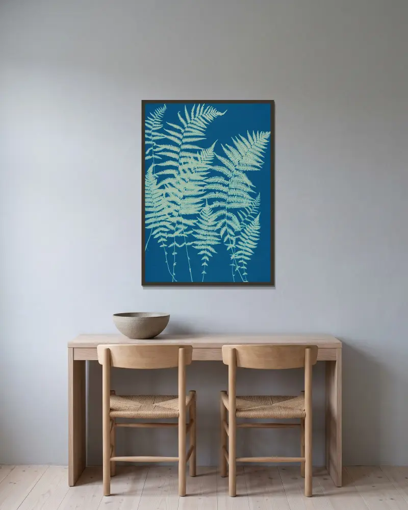 Ferns of Huntington, Long Island Pl.03 von Ella J. C. Hurd gerahmt an einer Wand