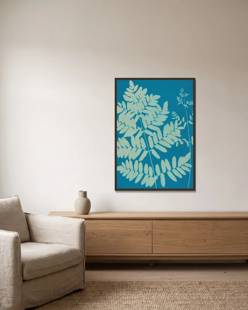 Farne von Huntington, Long Island Taf. 11 von Ella J. C. Hurd gerahmt an einer Wand
