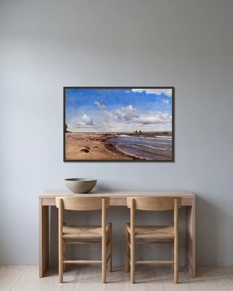 Strand bei Hellebæk von P. C. Skovgaard gerahmt an einer Wand