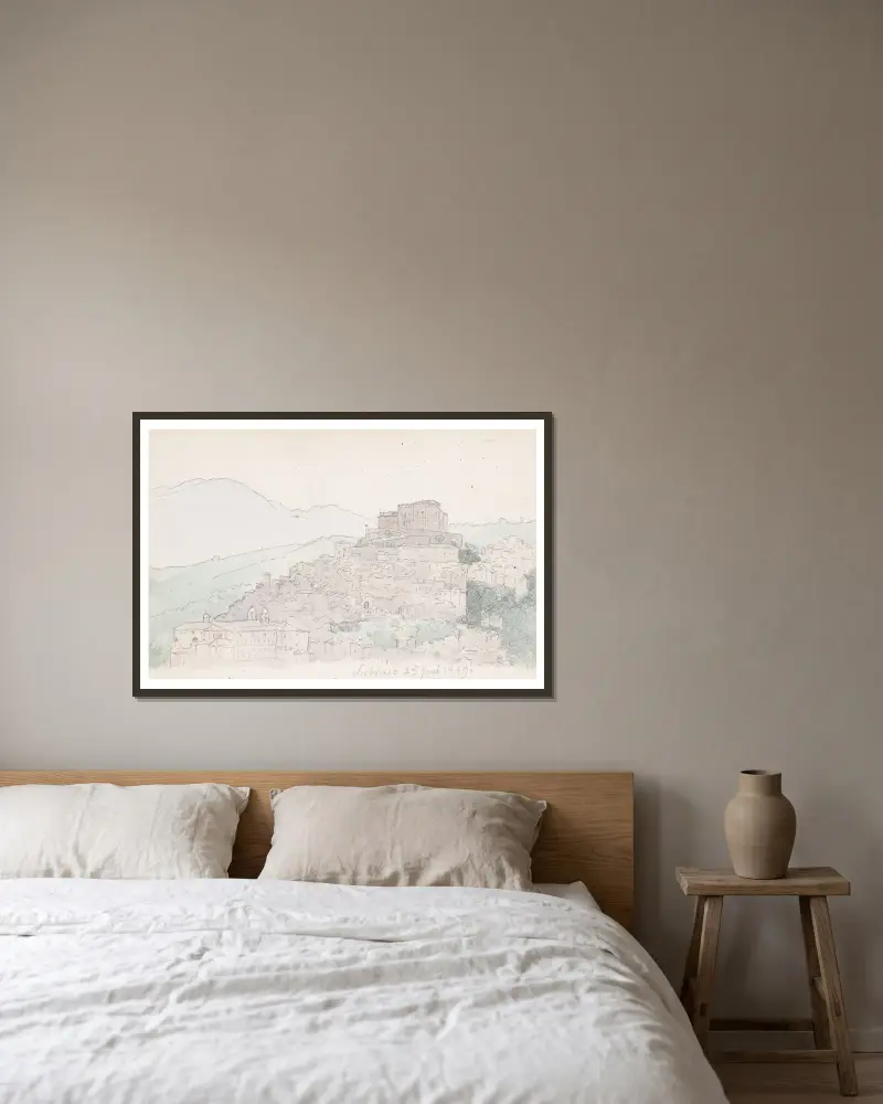 Buschwerk von P. C. Skovgaard gerahmt an einer Wand