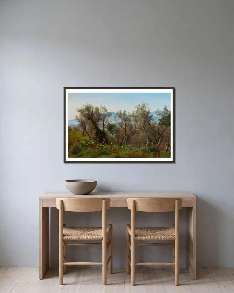Olivenbäume bei Olevano von P. C. Skovgaard gerahmt an einer Wand